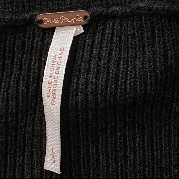 Free People Womens Golden Hour Maxi Skirt L Black Grunge Slit Straight Minimal - Picture 10 of 11